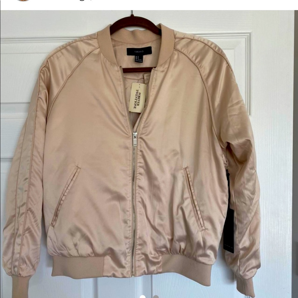 Forever 21 Satin Bomber Jacket size small.